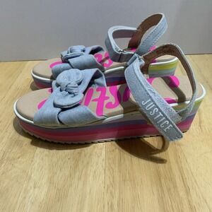 Justice‎ Girl's Wedge Multicolor Sandal, Size 4